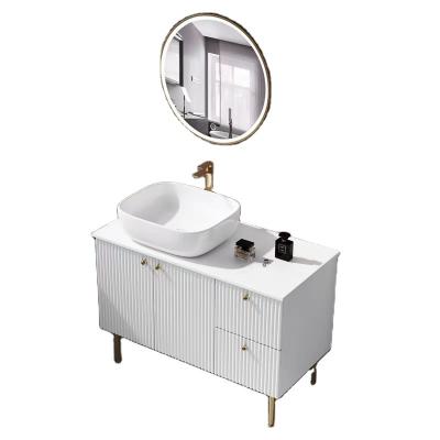 China Modern wholesale white solid wood bathroom furniture, bathroom vanity, bathroom cabinet for sale