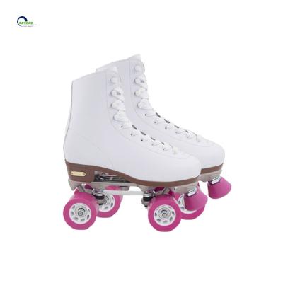 China Fashion\Comfortable\Durable Popular White Stainless Steel Blades Skates Inline Quad Roller Skates Shoes for sale