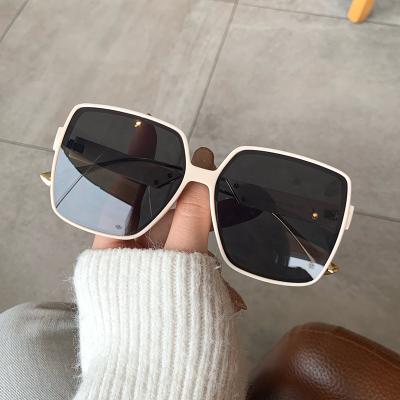 China Anti New Square UV400 Sunglasses Large Frame Retro Trend Plastic Sunglasses Female Vintage Sun Glasses for sale