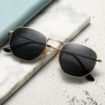 China Anti New Metal UV400 Fashion Irregular Fashion Frame Fashion Custom Logo Sunshade Men And Women Polarized Sunglasses for sale