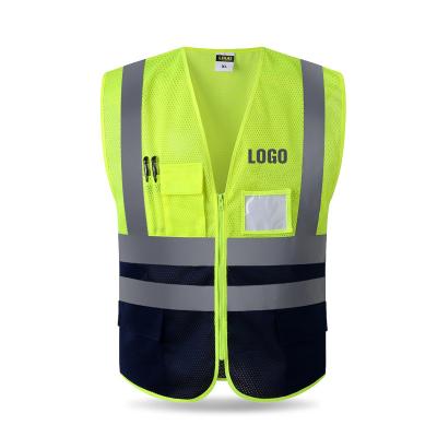 China Fashion and traffic safety reflective custom mesh logo construction site protection breathable reflective vest for sale