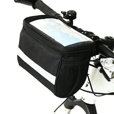 China Custom Multifunctional Waterproof Polyester Bike Bicycle Handlebar Recycling Front Bag Durable for sale