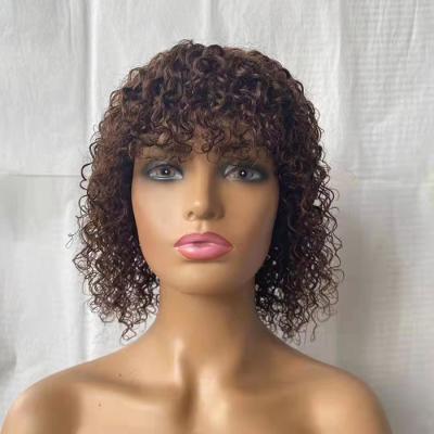 China Cheap Machine Made Jerry Curl Hair Light Brown Jerry Curl Wigs for sale