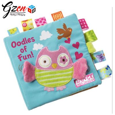 China custom printing fabric kids kids children's book with tag A4 for sale