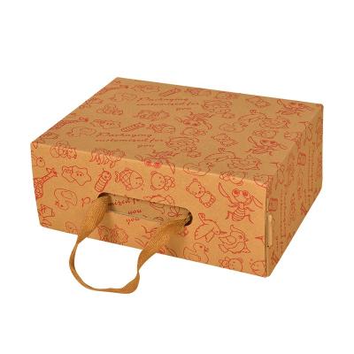 China Disposable Cheap Price Custom Corrugated Shoe Packaging Handle Box With Logo for sale