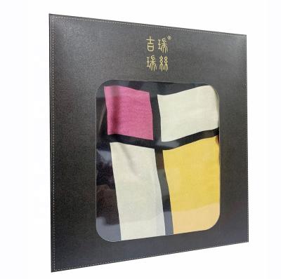 China Classic Black Business Envelope Envelope With Clear Window For Scarf Apparel Packaging for sale