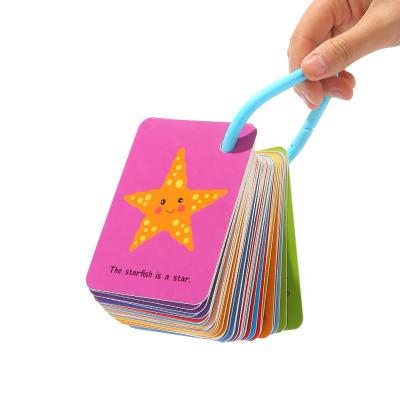 China Nautical print coloring educational game cards for kids with ring for sale