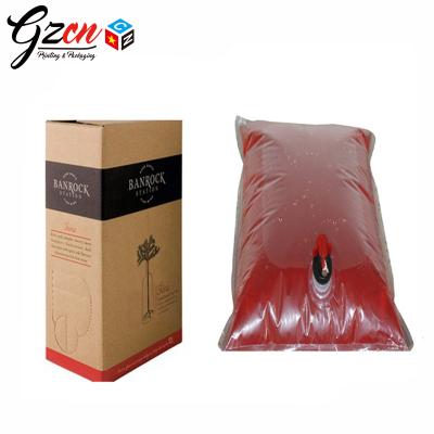 China Recyclable 5L 1.5L Vegetable Juice Grape Wine Packing Bag In Box With Plastic Valve for sale