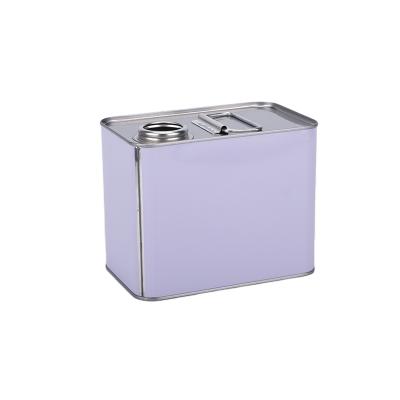 China 2 liter rustproof short square metal tin with metal handle for oil for sale