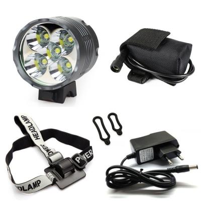 China 7000 Lms Super Bright Rechargeable 8800mAH 5 CREE T6 LED Bike Light Lamp for sale