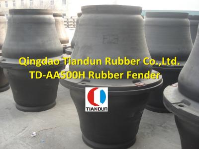 China Marine Dock Cone Rubber Fender Floating Black 500H For Quays for sale