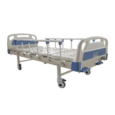 China Plastic Manual Crank Double Portable Hospital Bed With Caster for sale