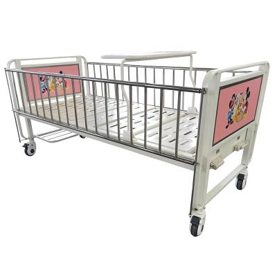 China Plastic Double Crank Multifunctional Medical Manual Bed Child Hospital Stainless Steel Crib Infants Pediatric Crib Manufacturers for sale