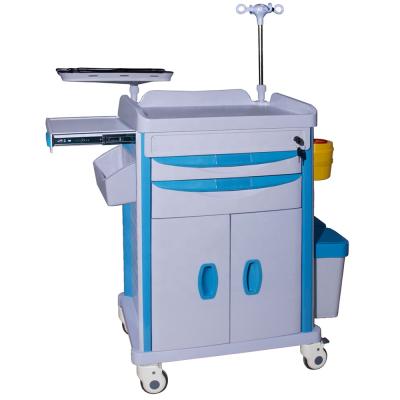 China Traditional hospital high quality ABS medical emergency trolley/plastic emergency trolley for hospital use for sale for sale