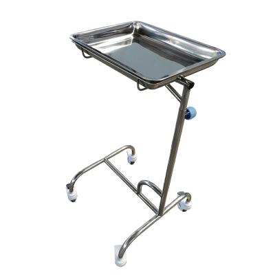 China Hospital Trolley 304 Stainless Steel Hospital Mayo Tray Trolley Price For Surgical Instrument for sale