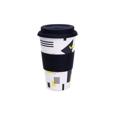 China New Price 2021 Water Bottle Bamboo Fiber Cup Coffee Mug Travel Custom Sustainable Suitable Top Quality Bamboo Eco-Friendly With Lid for sale