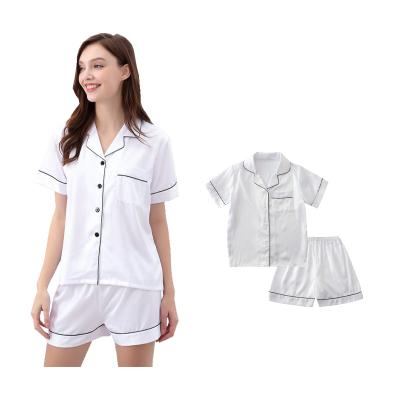 China White Short Sleeve Pajamas Style QUICK DRY Contracted Silk Pajamas Fashion Pajamas For Girls for sale