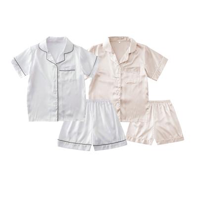 China QUICK DRY Pajamas Set For Kids Satin Pajamas Set Kids Short Sleeve With Shorts Bath Wear Pajamas Suit for sale