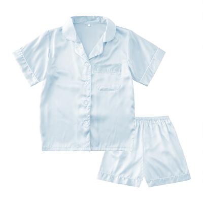 China QUICK DRY Kids Pajamas With Shorts Sleeve Satin Pajamas Sleepwear Night Wear for sale