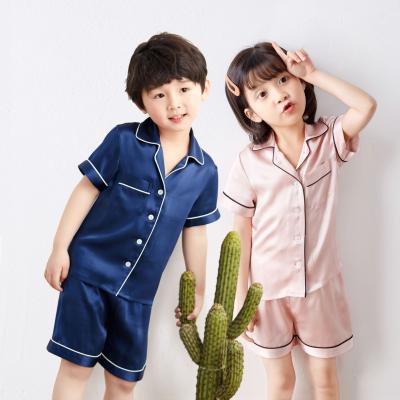 China 2021 New Kid Satin Pajamas QUICK DRY Soft Fabric Sleep Wear For Kid Silk Pajamas for sale