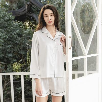 China New design satin QUICK DRY pajamas for women home use pajamas set bathroom pajamas nightgown for sale