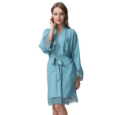 China Girls Sleepwear Lace Long Robe QUICK DRY Cotton Rayon Long Robe Bathing Robe 2021 New for sale