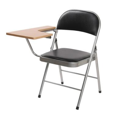 China Foldable Modern Folding Metal Learning Training Chair Study Chair With Notepad for sale