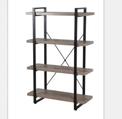 China Convertible Wooden Metal Book Shelves Storage Rack With Industrial Style for sale