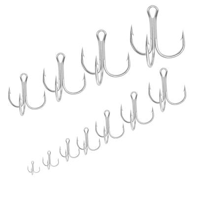 China So-Easy Makers High Carbon Steel White Nickel Three Anchor Hook Set With Barbed High Carbon Steel Three Hook Fishing Hook Tip for sale