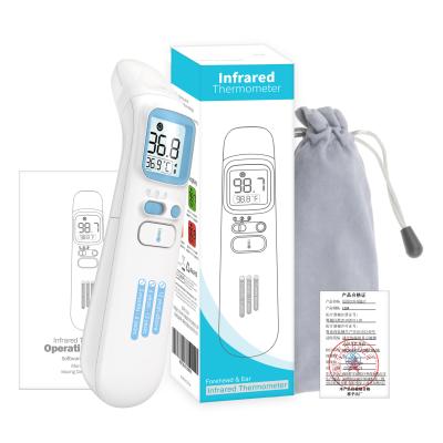 China ABS Thermometer for Adults Baby Forehead Ear Thermometer Digital LCD Display Thermometer with Fever Alarm and Memory Function 40sets for sale