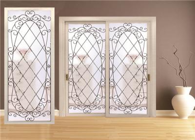 China Double Pane Sliding Glass Door Hollow Stained Glass Panels Air / Argon Insulating for sale