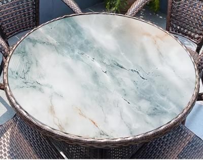 China Rock pattern glass table for sale