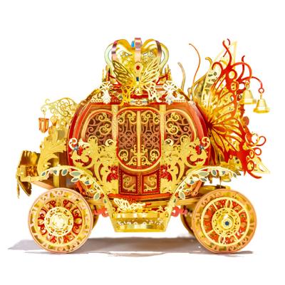 China Three-dimensional Adult Difficult Diy Gift Model Assembly Metal Asia Princess Carriage Mosaic 3d Toys Handmade Puzzle for sale