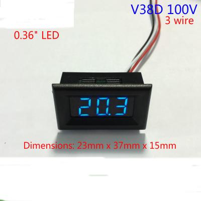 China V38D 3 Wires DC0-100v LED Panel Digital Display Voltage Meter Voltmeter 2.5-30V for sale