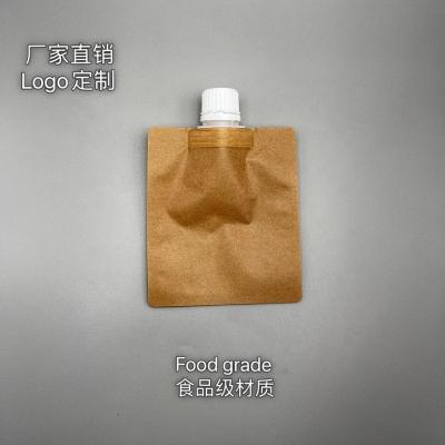 China Safety In Stock 50ML Mini Eco Friendly Kraft Refill Spout Pouch For Milk Honey Packaging Bags Sachet for sale