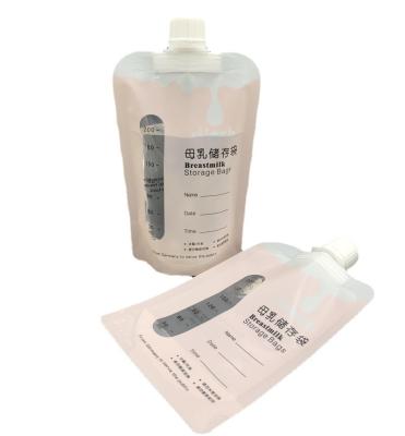 China Wholesale Safety Custom Printed Drink Packaging Bag Stand Up Plastic Spout Pouch For Liquid Milk Breast Storage Bag for sale