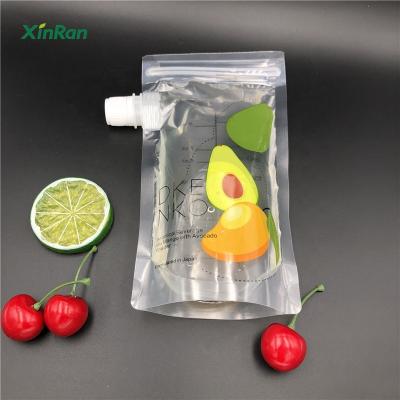 China High Quality Safety Size Customized Zipper Clear Spout Bags Stand Up Bag Pouch Liquid Vial Pouch With Lip for sale