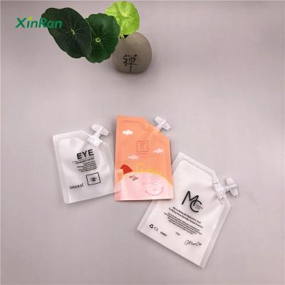 China Safety Plated Special Shaped Logo Plastic Pe Matte Colorful Mini Spout Pouch Small Corner Lip Cosmetics Heat Seal Packaging for sale