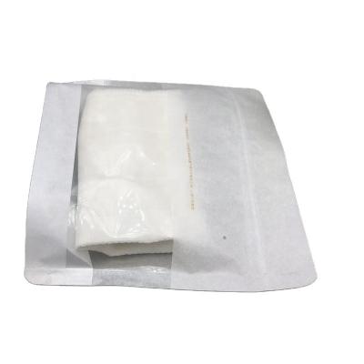 China Customized Recyclable Biodegradable Gold Printed LOGO Stand Up Zip Lock Plastic Packaging White Bag for sale