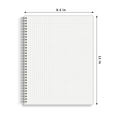 China Soft cover Cheap price grid line spiral notebook with plastic clear cover for sale