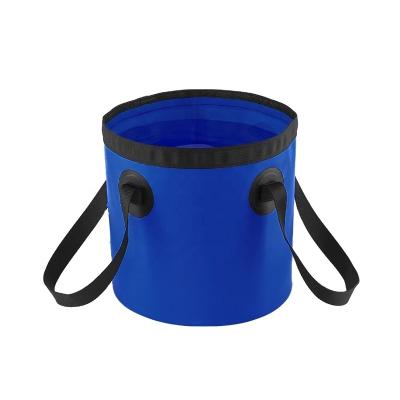 China Viable Outdoor Camping Wash Fishing 10 Liter Durable Car Water Bucket Collapsible PVC Bucket for sale