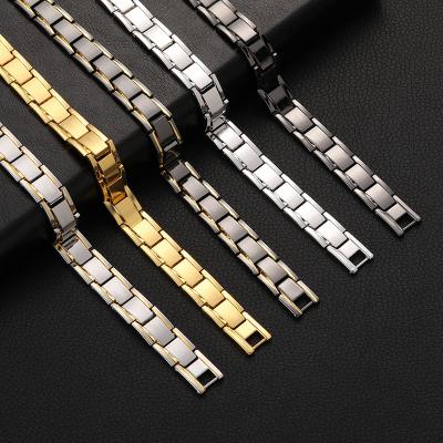 China 2021 TRENDY European and American fashion style titanium steel punk men's magnetic bracelets bracelets for sale