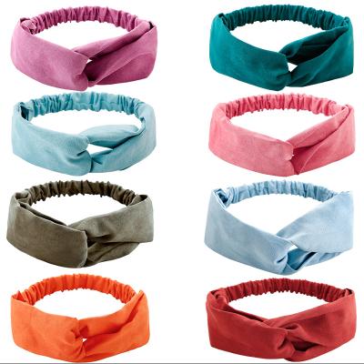 China Hot sale 20 colors simple design women's winter style elastic headband European and American fashionable cheap spa makeup for sale