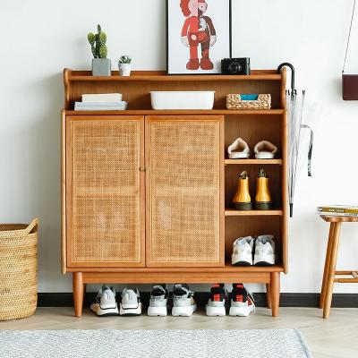 China Wooden Rattan / Apartment Hotel Shoe Cabinets New Fashion Wicker Rattan for sale