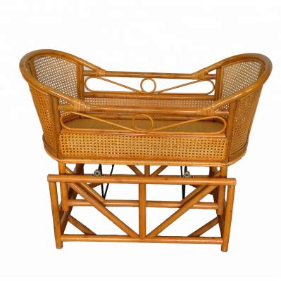 China Wholesale Modern Home Furniture Baby Crib Rattan Wicker Baby Rocking Cradle for sale