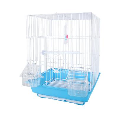 China Breathable Iron Bird Cage With Play Top And Roll Stand for sale