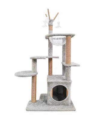 China Multi-Level Cat Condo Stocked With Hammock And Scratch Posts For Kittens for sale