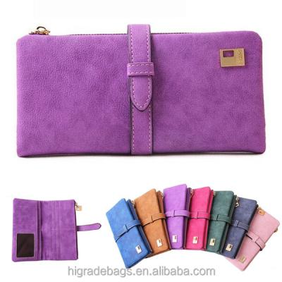 China Fashion NATIONAL NATIONAL Zipper Frosted PU Women Leather Wallet for sale