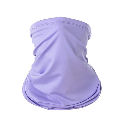 China Multifunctional Headwear Face Mask Scarf Neck Cuff Solid Color Face Mask Ice Silk Bandana Stitched Stitched Cooling Cover for sale