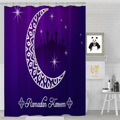 China Modern Eid Mubarak Custom Viable 3d Printing Custom Viable Shower Curtain Ramadan Shower Curtain Bathroom Shower Curtain Fashion for sale